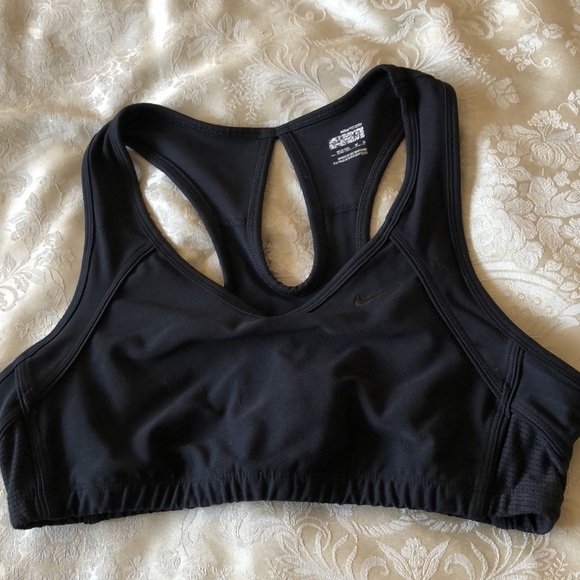 NIKE SPORTS BRA BLACK MEDIUM RACER-BACK VERY GOOD PREOWNED CONDITION #008 - Picture 3 of 9